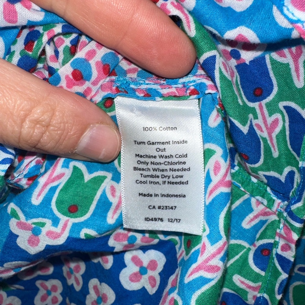 Talbots Patchwork Floral Button Down Size Large - image 3